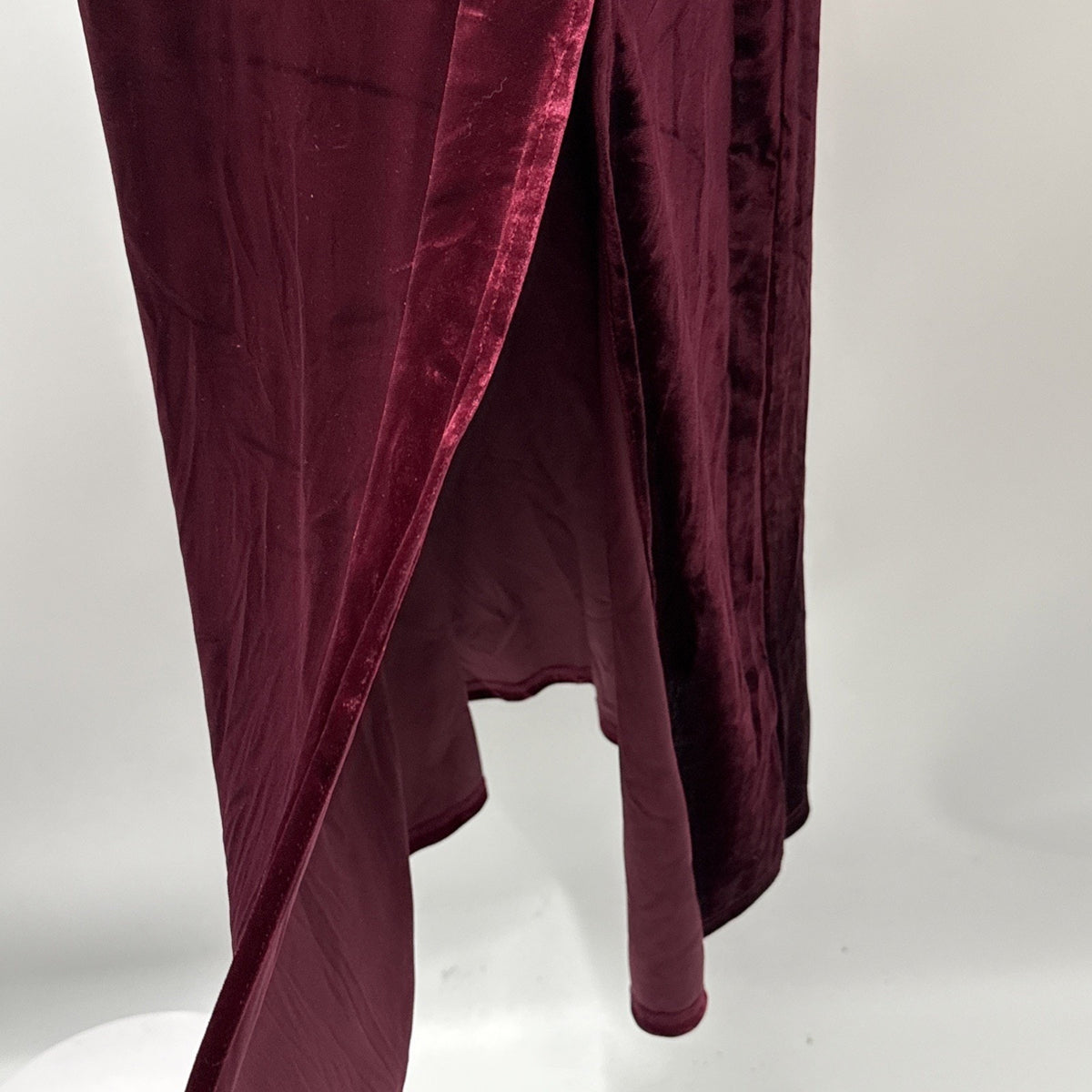 Womens Burgundy Velvet Off Shoulder LS Sz Medium Dress Stretch Gothic Whimsigoth
