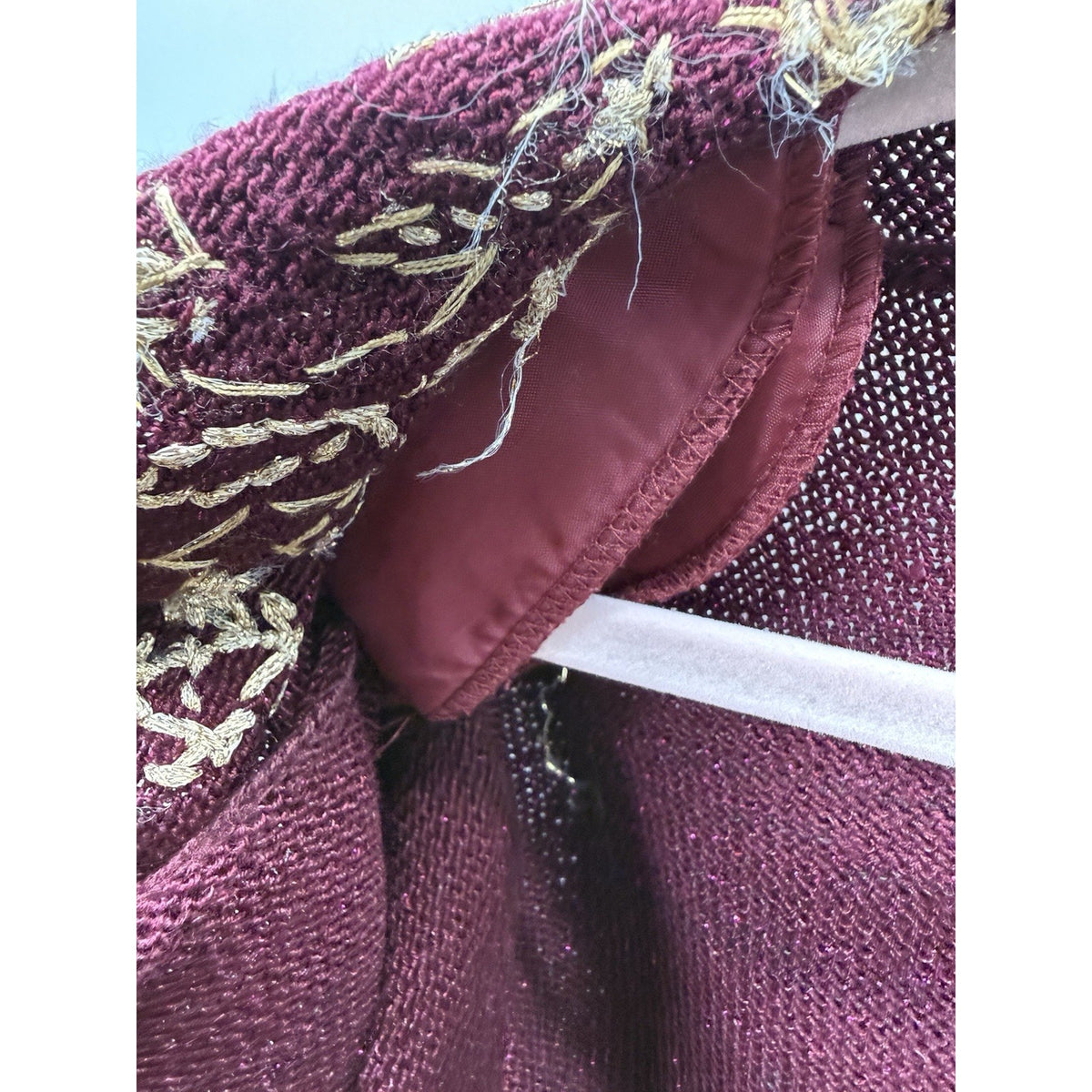 Vintage Jaclyn Smith Cardigan M Burgundy Gold Beaded Metallic Embroidered
