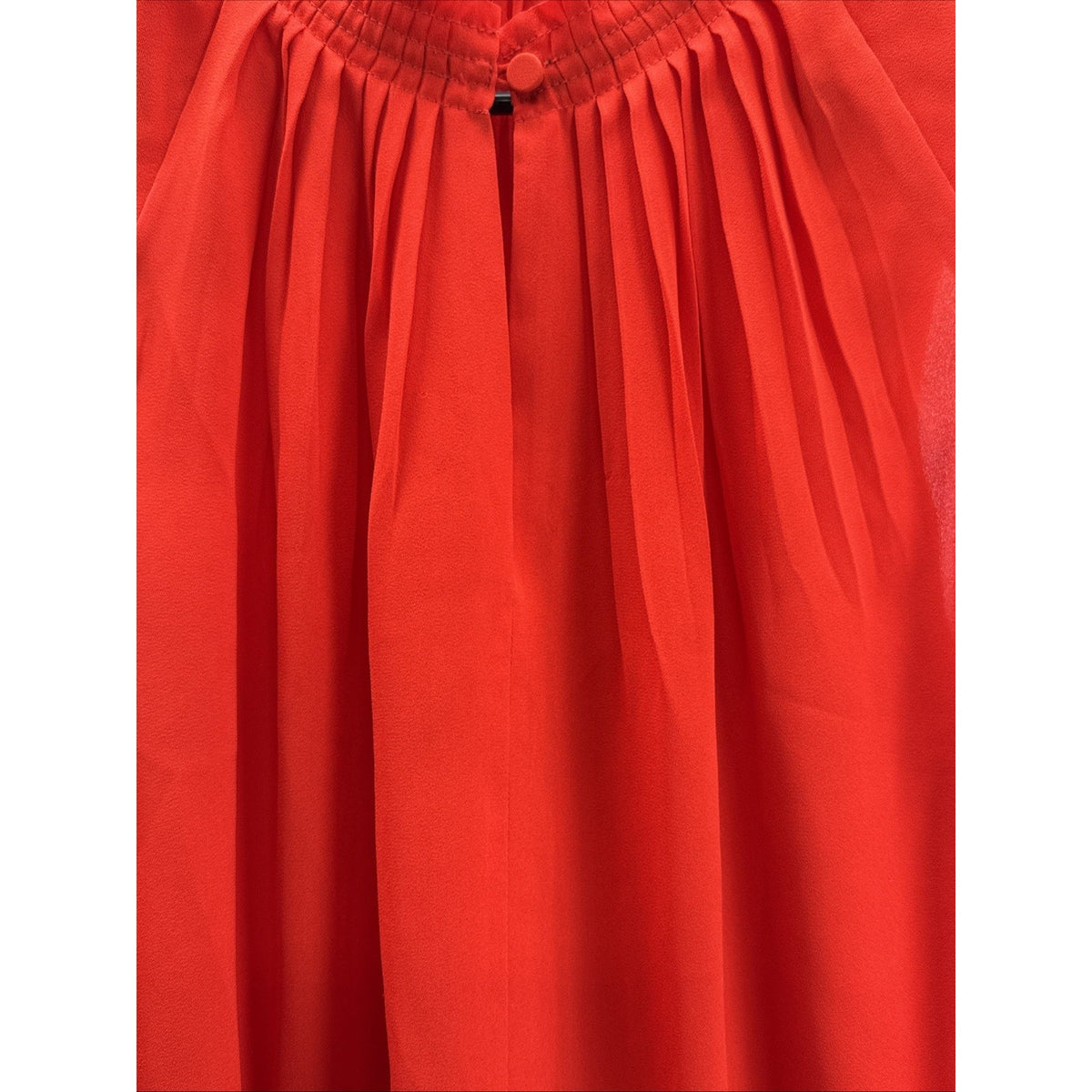 Banana Republic Red Front Peep Hole Sleeveless Office Pleated Shell Blouse M