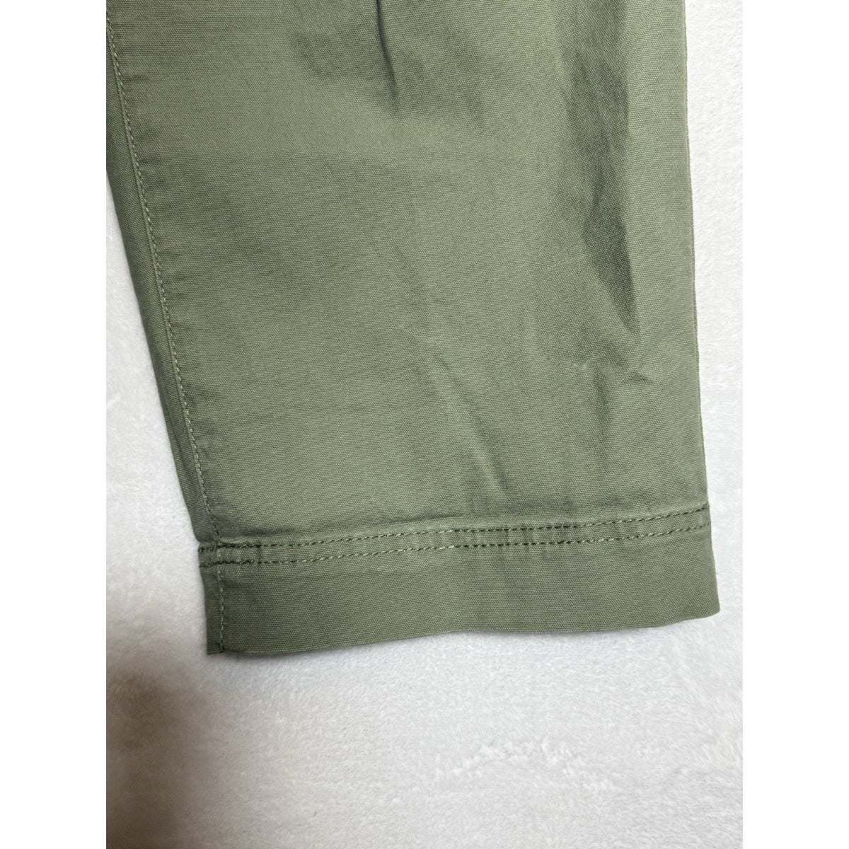 Talbots Womens 12 Olive Green Crop Pants Cotton Stretch Chino Casual Career