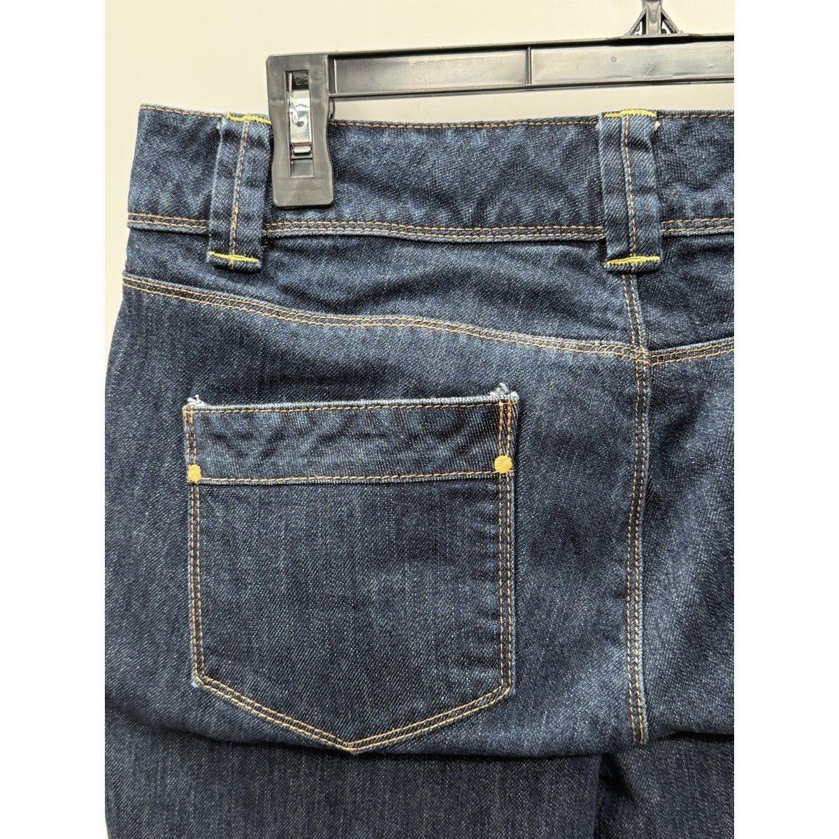 New York & Company Womens Size 10 Dark Wash Denim Capri Jeans Stretch Mid Rise