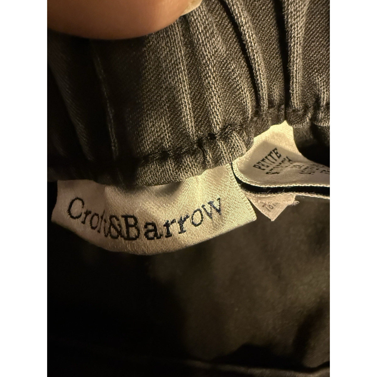 Croft & Barrow Stretch Jeans Sz 16P Back Elastic Waist Black Pockets Casual