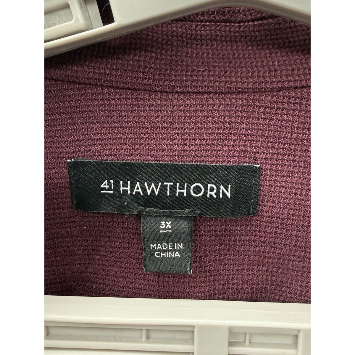 41 Hawthorn 3X Burgundy Knit Blazer Jacket Open Front Stretch Career Office Plus