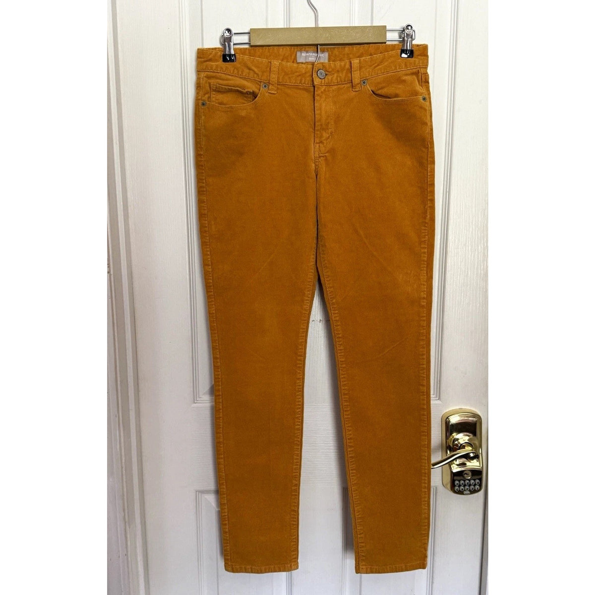 Banana Republic Womens 29/8 Skinny Corduroy Pants Mustard Yellow Stretch