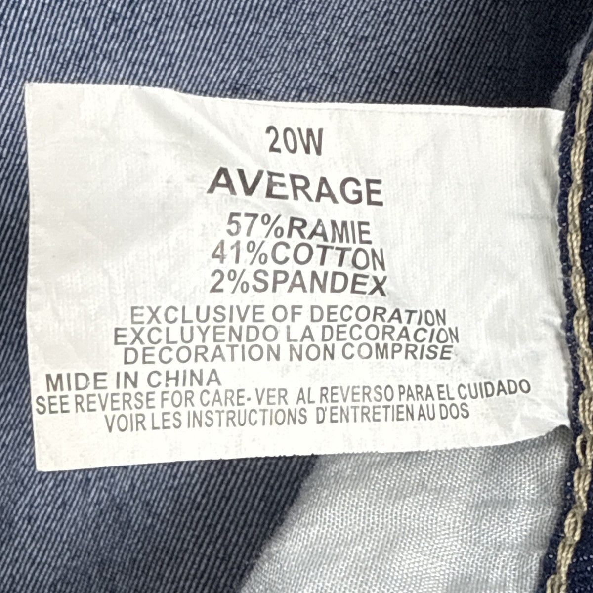 Gloria Vanderbilt Women’s Plus Size 20W Dark Wash Stretch Denim Jeans Blue