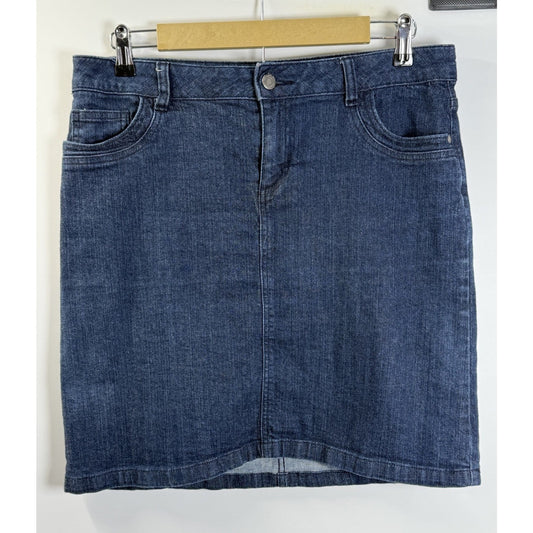 Liz Claiborne Blue Jeans Women’s Skirt Size 10P Zip Button Front Closure Casual