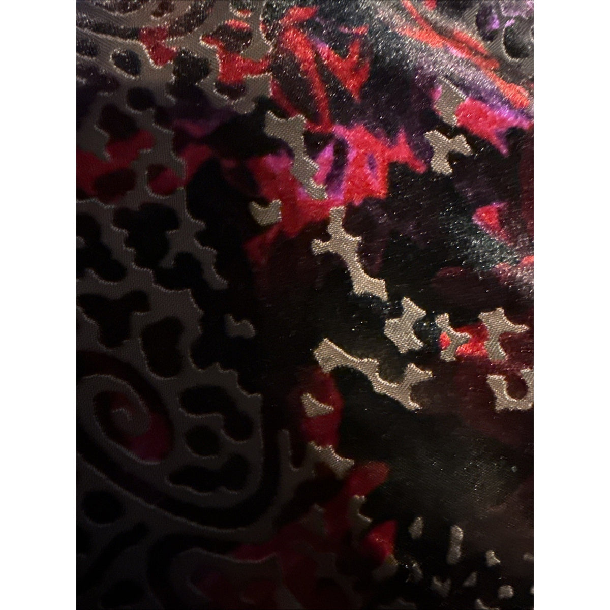 Cupio Burnout Velvet Top M Whimsigoth Gothic Romantic Red Black Floral
