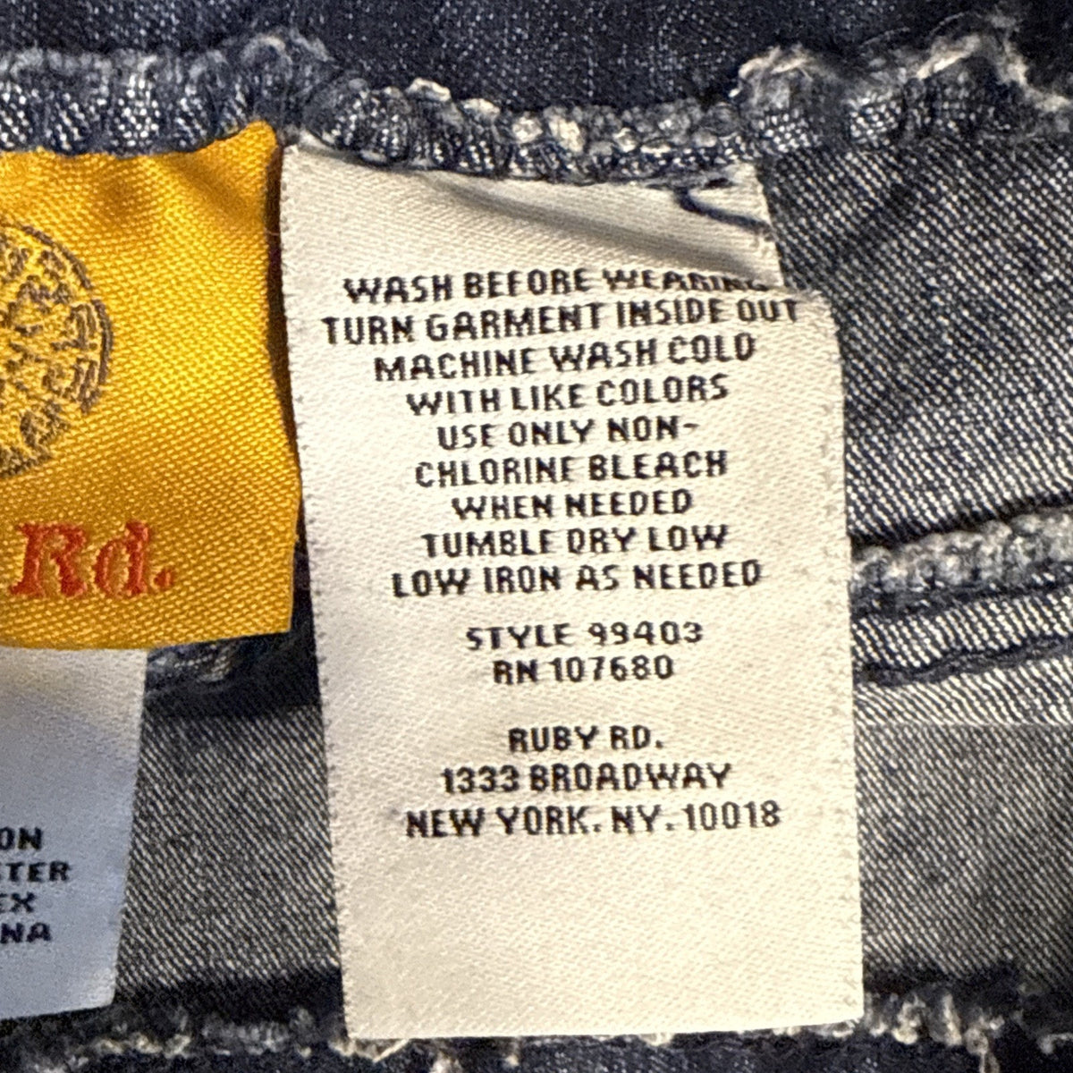 Ruby Rd. Women's 10 Jeans Blue Denim Stretch Faux Front Pockets Casual Pullon