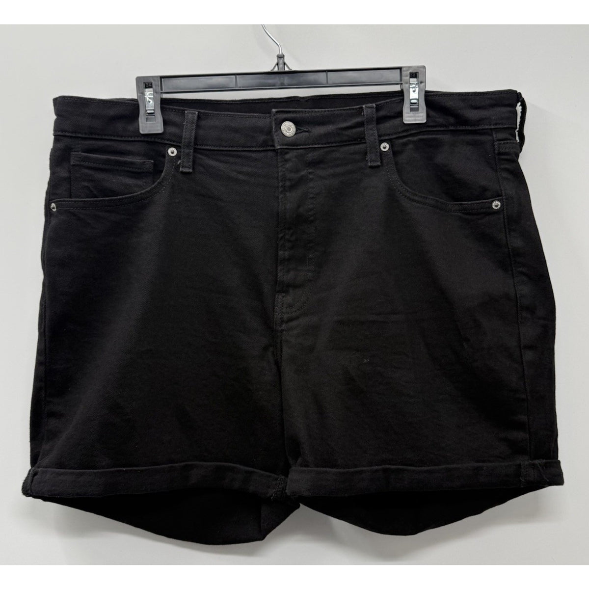 Old Navy High Rise O.G. Straight Secret Smooth Pockets Size 18 Black Jean Shorts