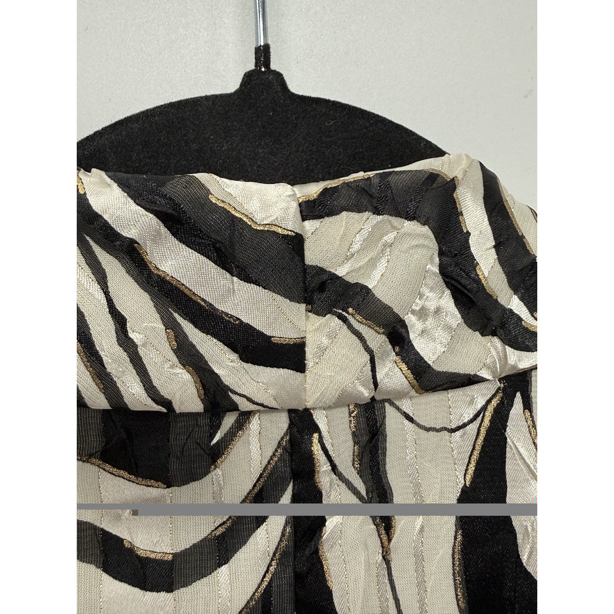 Alex Evenings Women’s L Black Ivory Abstract Tie Belt Lined 3/4 Sleeve Jacket