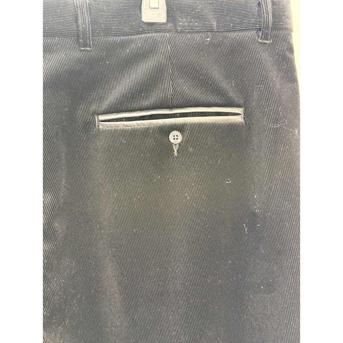 Paul Solari Men’s Black Corduroy Dress Pants 40x32 Modern Fit Rayon Blend