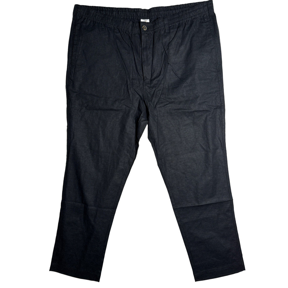 28 Palms Men’s Linen Blend Pants XXL 30 Black Elastic Waist Straight Casual