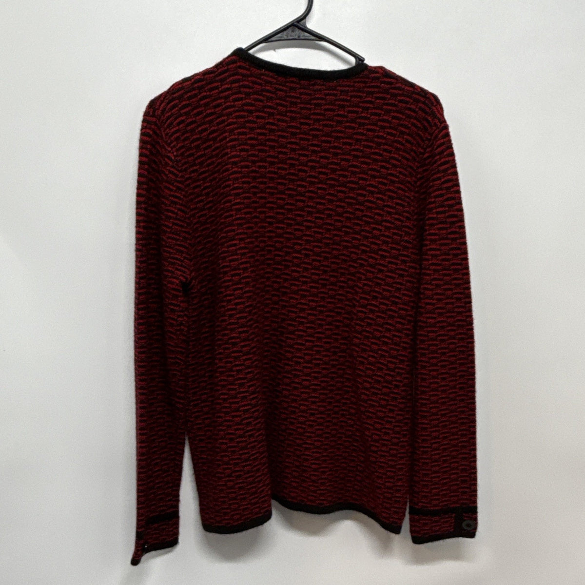 Karen Scott Sport Women’s Cardigan Sweater L Red/Black Knit Acrylic Button