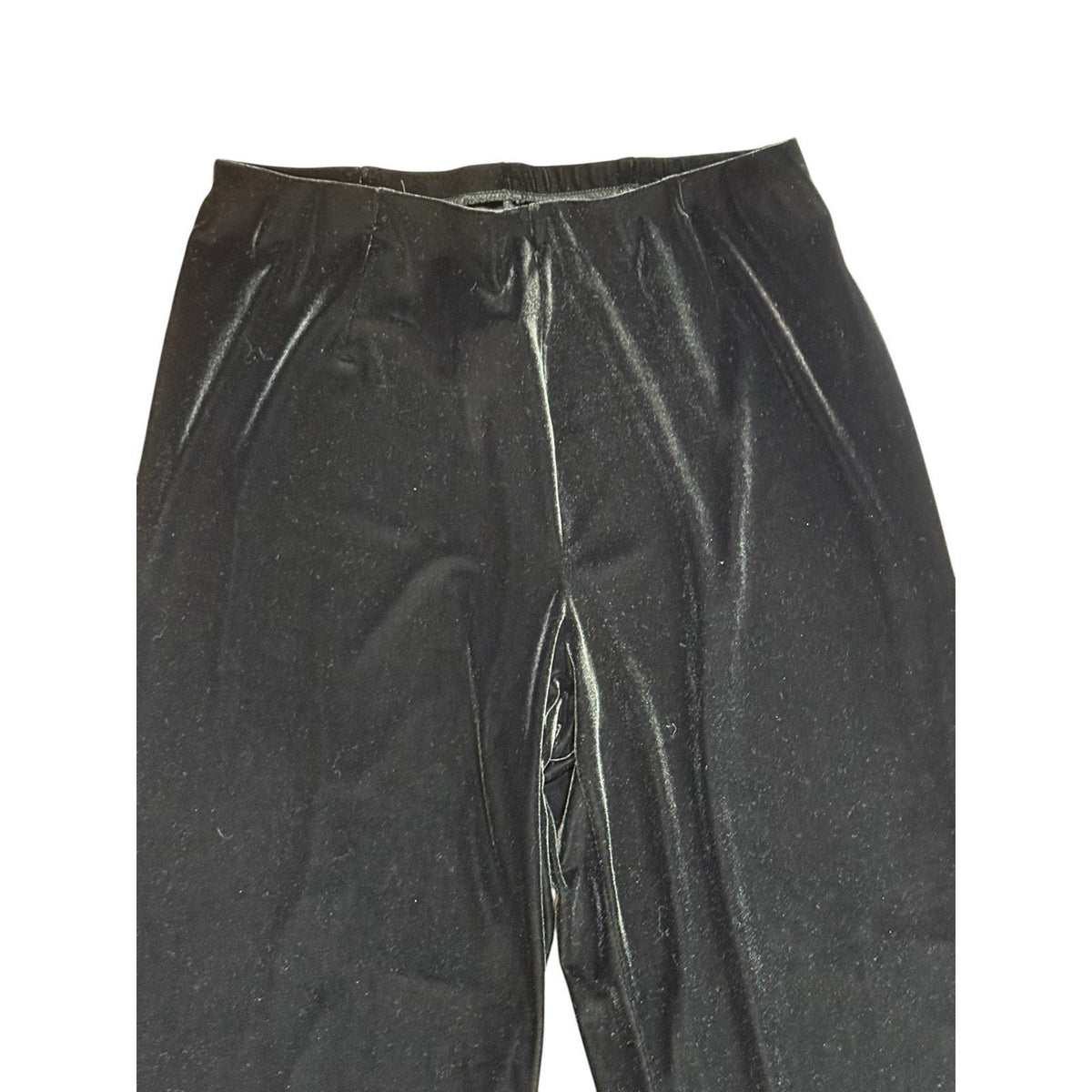 Worthington Pants Large Tall Black Wide Leg High Rise Velvet Stretch Pull On