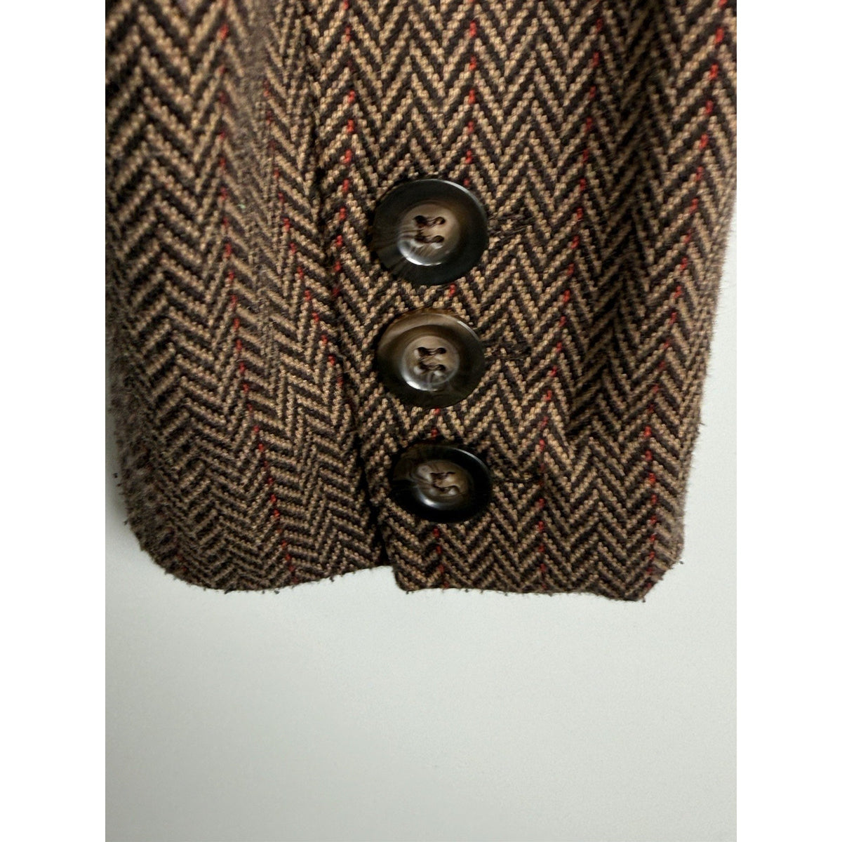 New York & Company Stretch Herringbone Blazer Jacket Women Medium Dark Academia