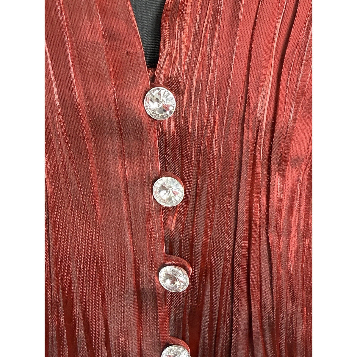 Metaphor Red Metallic Pleated Jacket Womens 18 Glam Gothic Romantic Whimsigoth