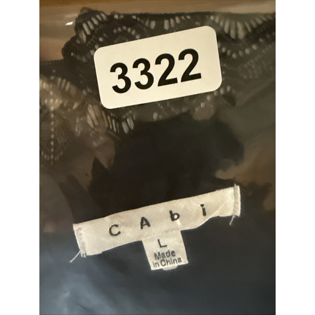 CAbi Blouse Top Womens L Black Lace Bow Whimsigoth Romantic Fairy 90s Romantic