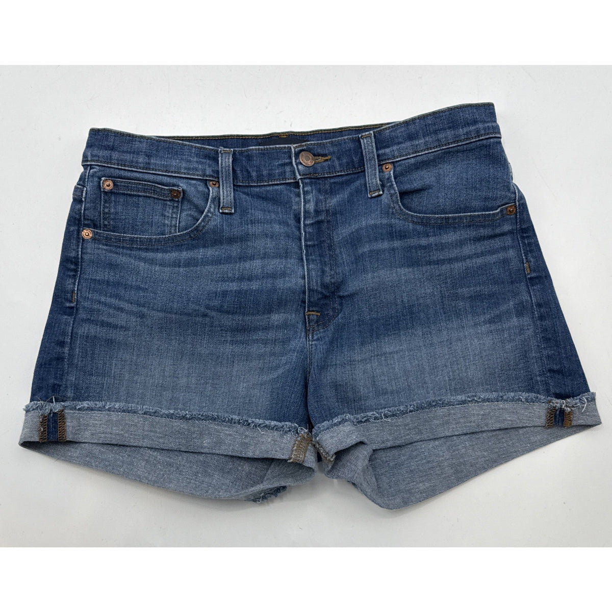 J Crew Jean Cut Off Shorts Women Size 29 Blue Denim Cuffed NEW