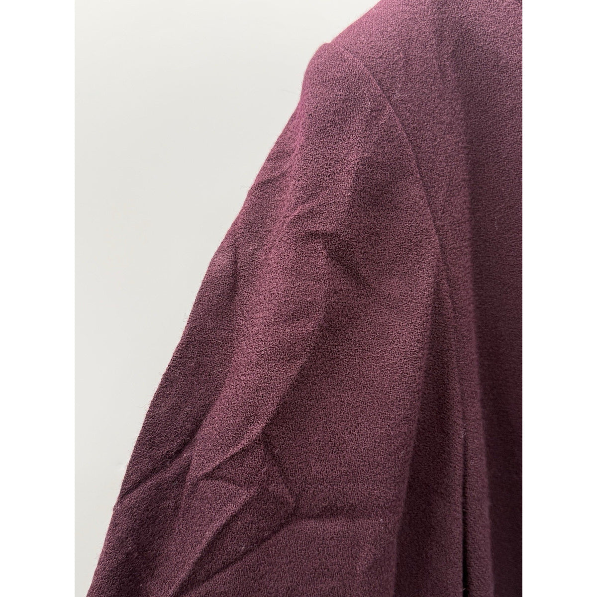 Casual Corner 100% Wool Blazer Jacket Size 16 Burgundy Velvet Trim Lined Career