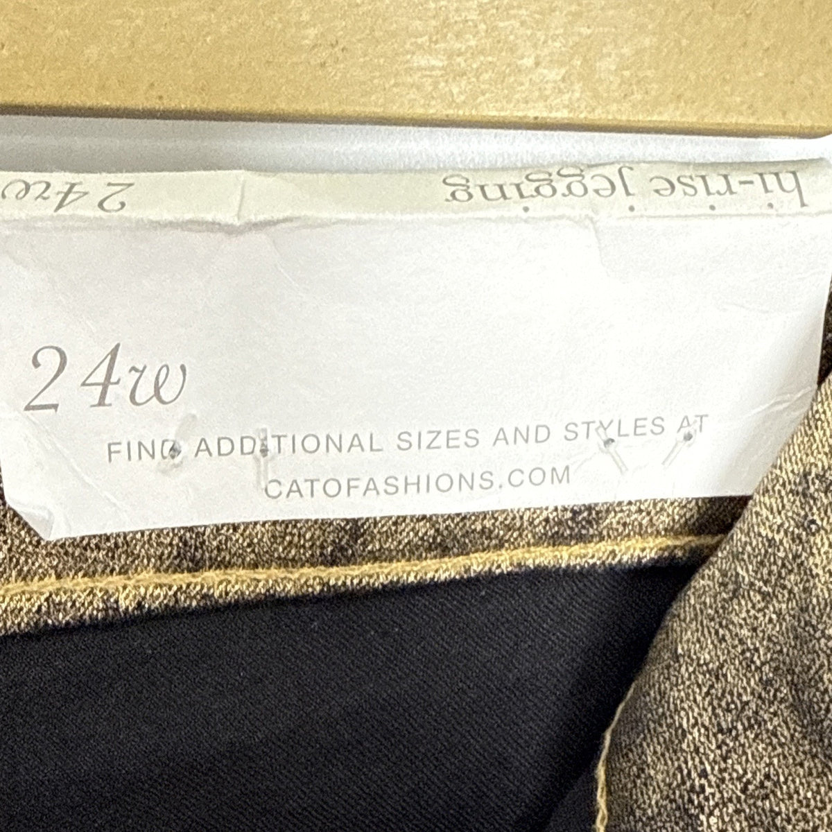 CATO Fashions Metallic Gold Plus Size Jeans 24W Hi-Rise Women’s Pants Jegging