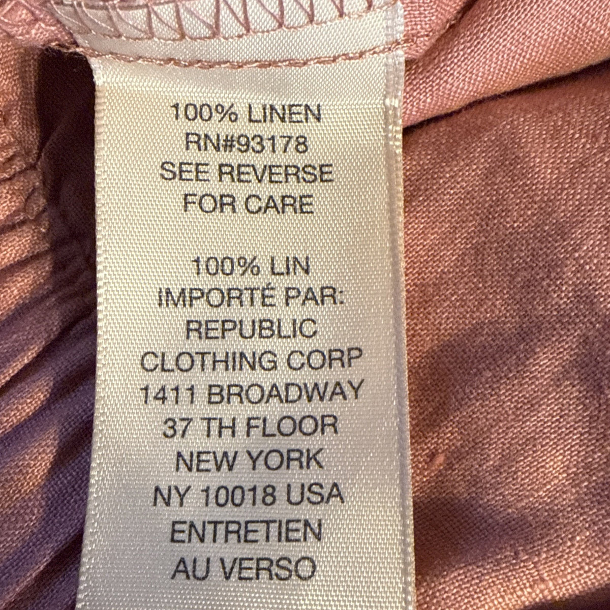 Philosophy 100% Linen Pull On Shorts Womens XL Pink Elastic Waist Casual Summer