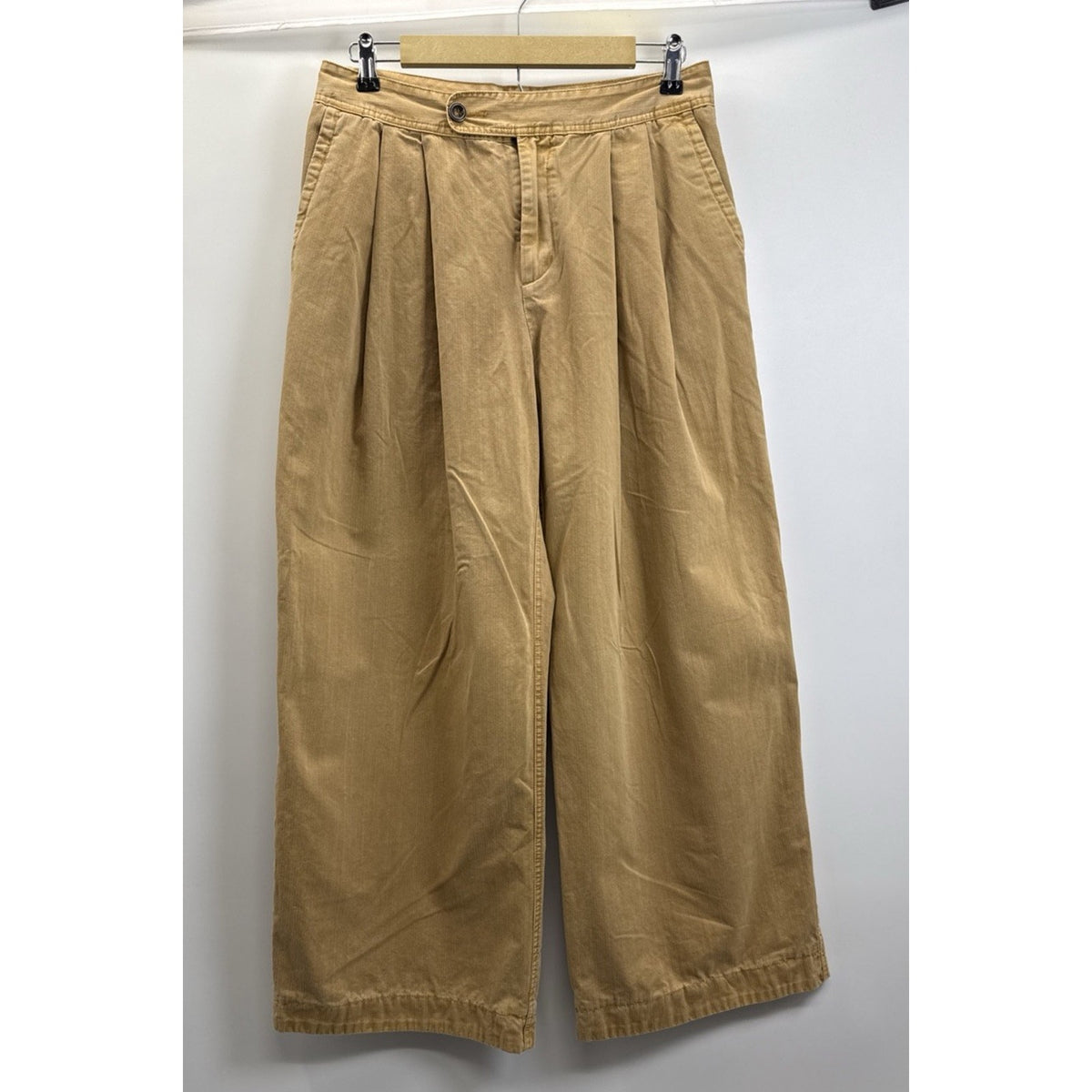 Urban Outfitters Wide Leg Pleated Pants Womens 8 Camel Boho Academia