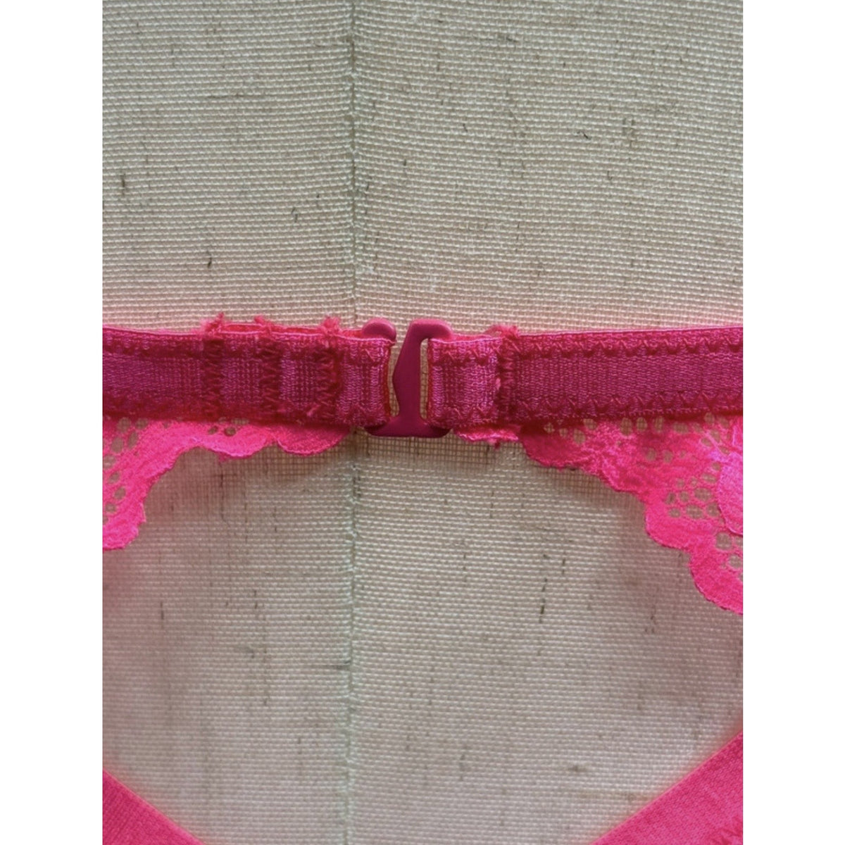 Victoria’s Secret Lingerie Large Hot Pink Lace Sheer Halter Babydoll Chemise