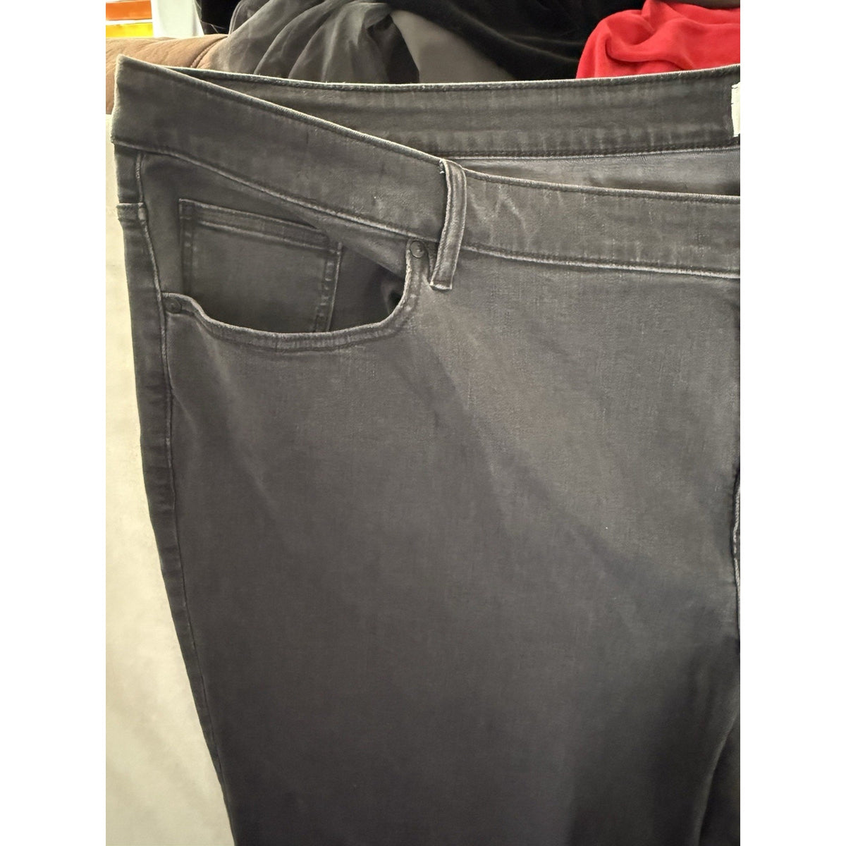 Lane Bryant Signature Fit Mid-Rise Charcoal Wash Straight Stretch Jeans