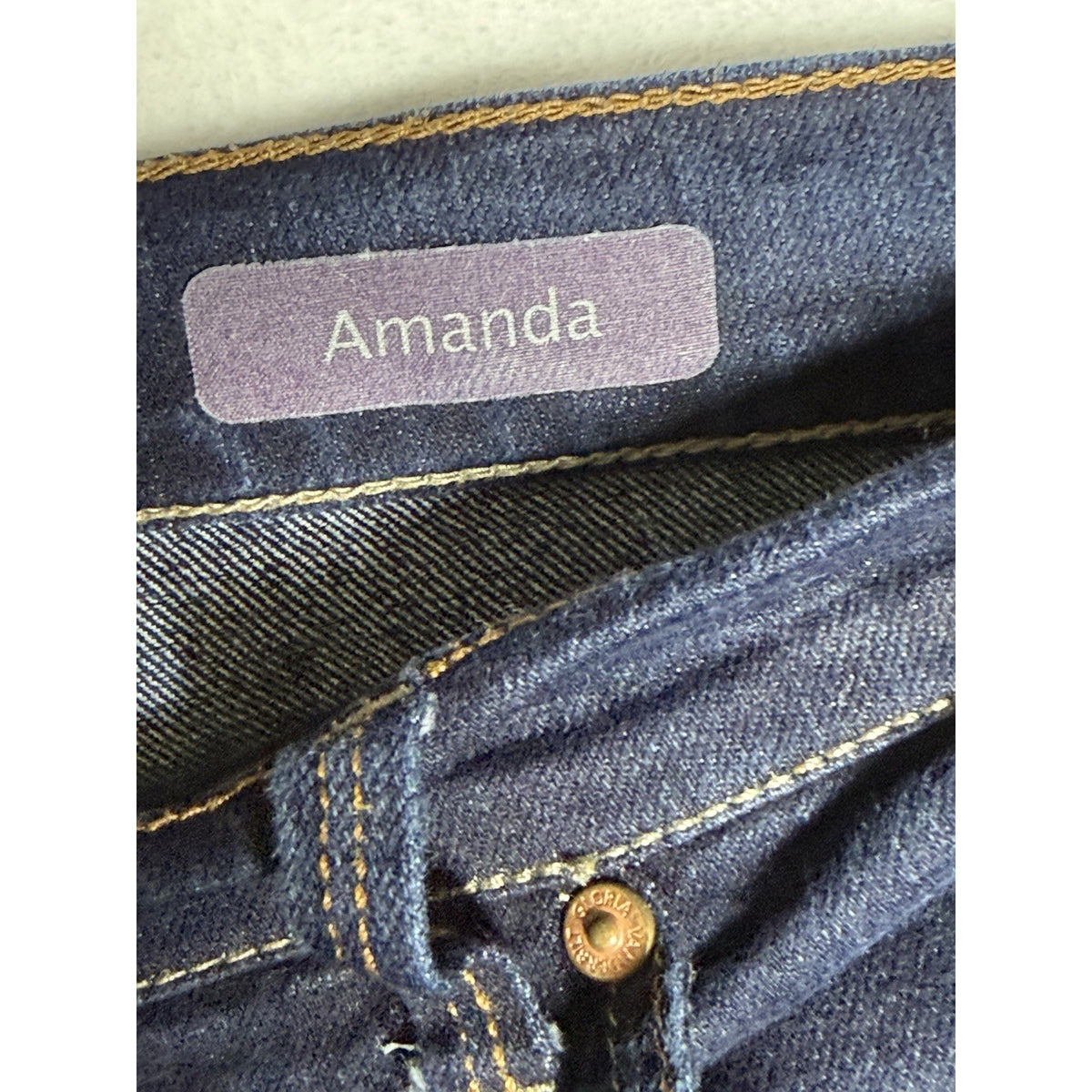 Gloria Vanderbilt Amanda Jeans Womens 22W Average Dark Wash Straight Leg Stretch