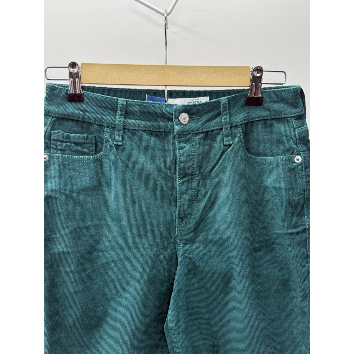Old Navy Rockstar Super Skinny Corduroy Pants Women 4 Green High Rise Stretch
