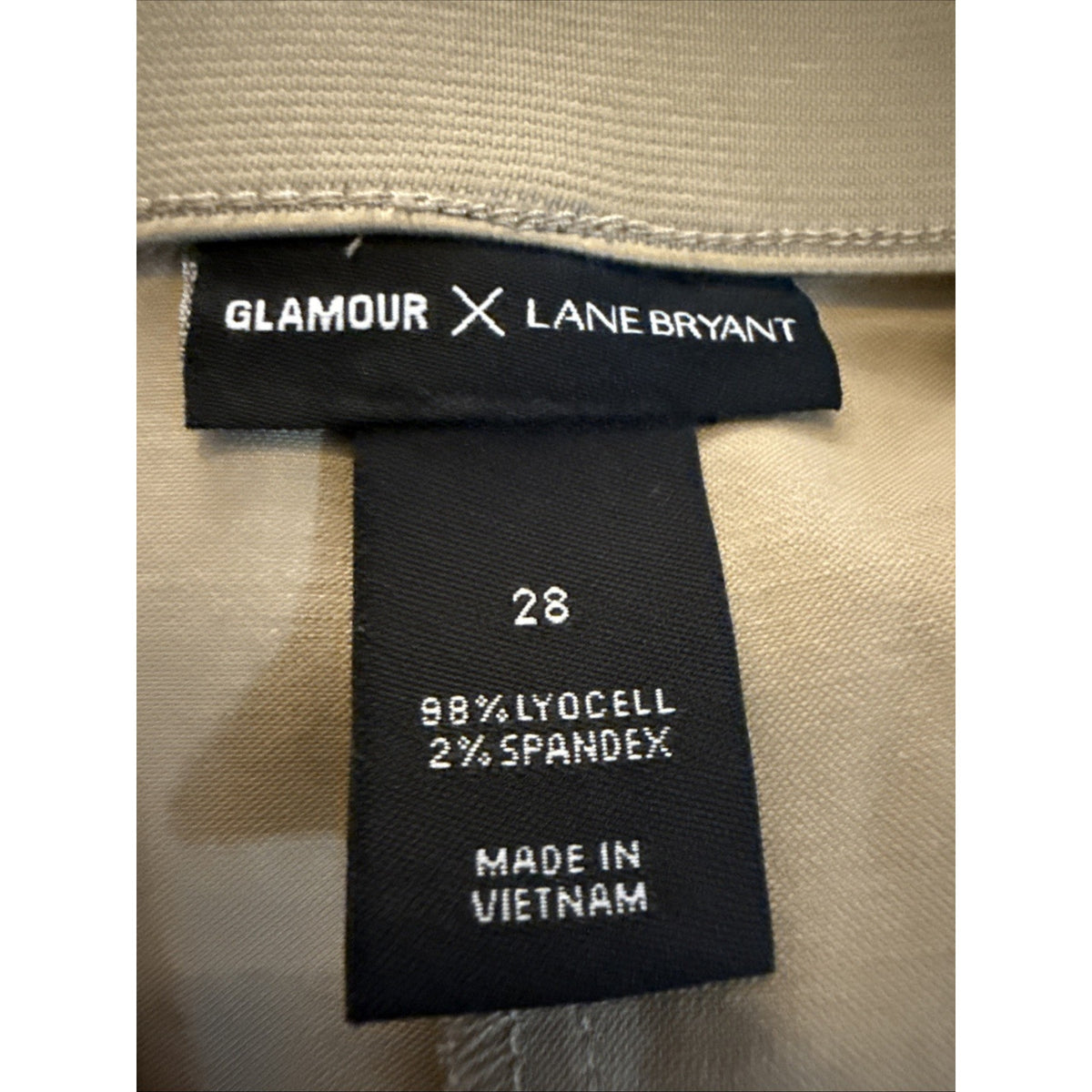 Glamour X By Lane Bryant Women’s Plus Size 28 Ankle Pants Tan