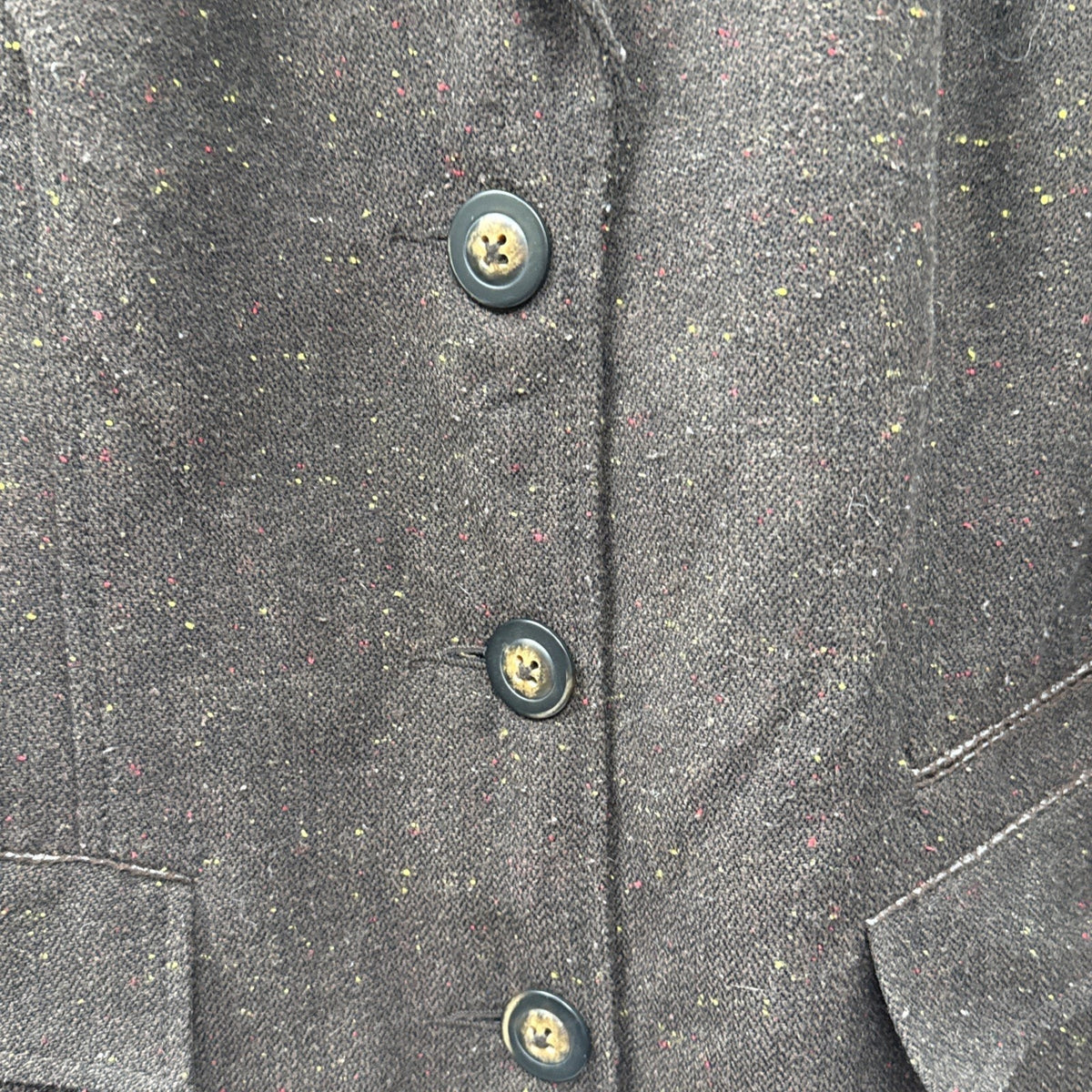 Sag Harbor Brown Wool Blend Tweed Blazer Womens 8 Dark Academia Career Jacket