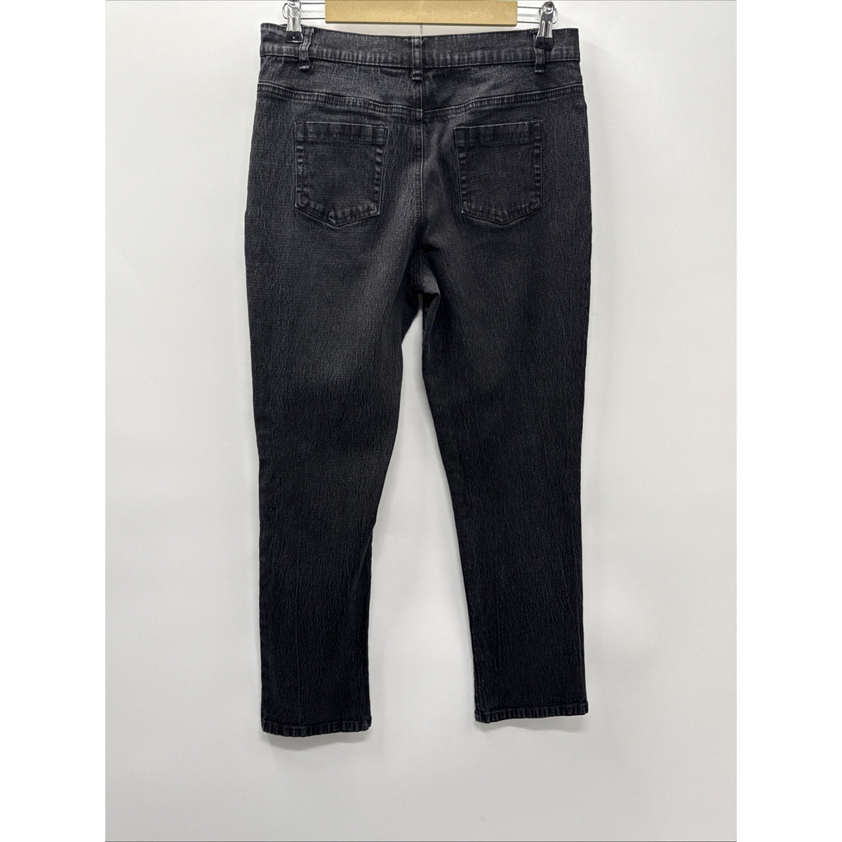 DG2 diane gilman Jeans Women Black Denim 5 Pocket Straight Leg Sz 10P