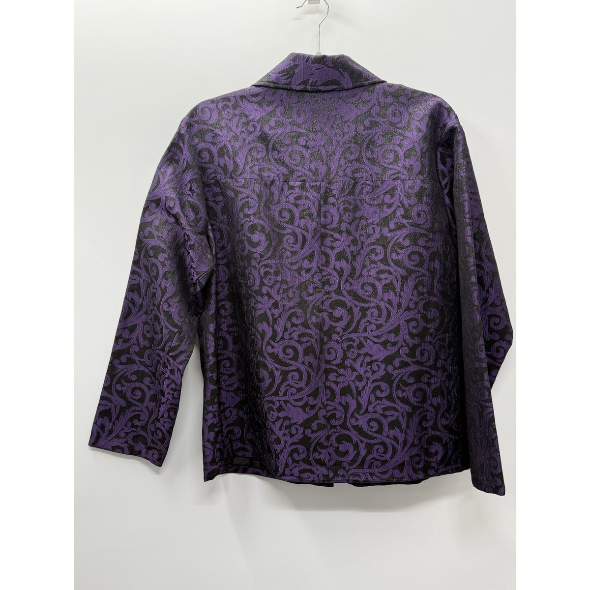 West End Purple Black Jacquard Jacket Women’s Large 4 Button Career Dressy