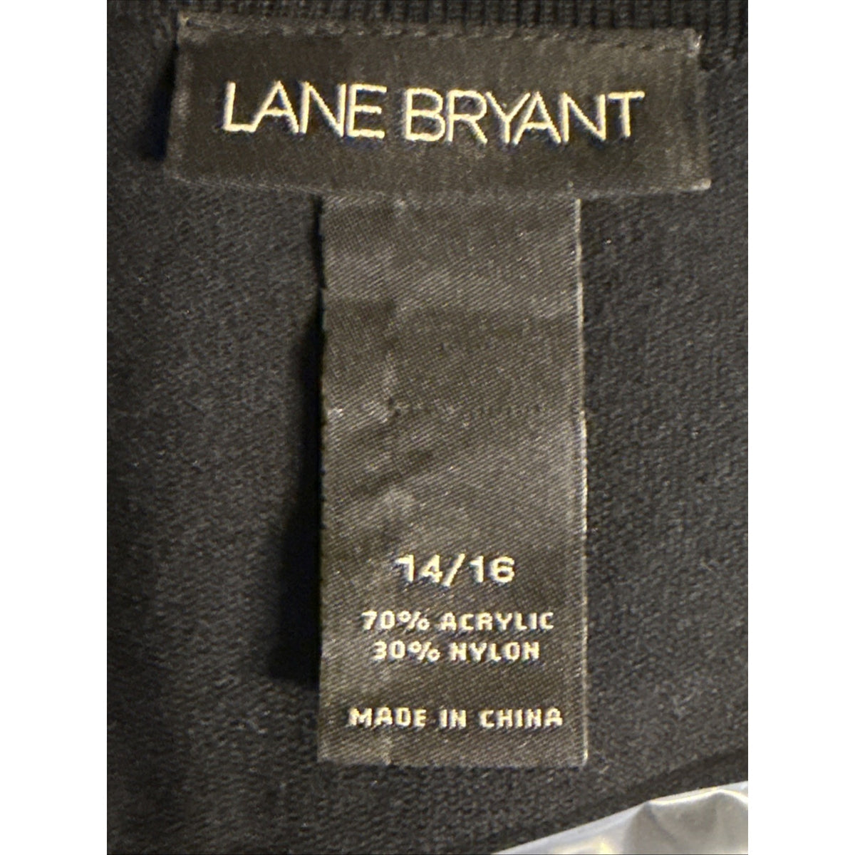Lane Bryant Women's 14/16 Embellished Front Closure Black Sweater