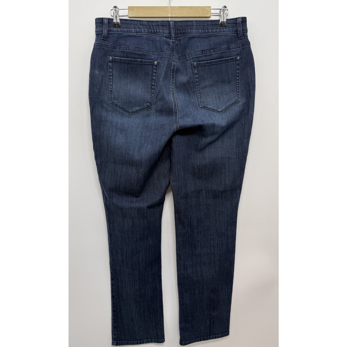Chico's Women Regular Size 2 Dark Wash High Rise Slim Stretch Straight Jeans