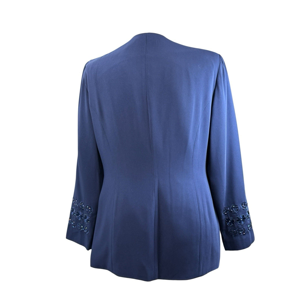 Justin Taylor Beaded Jacket Navy Blue Embellished Blazer Whimsigoth 18 Vintage
