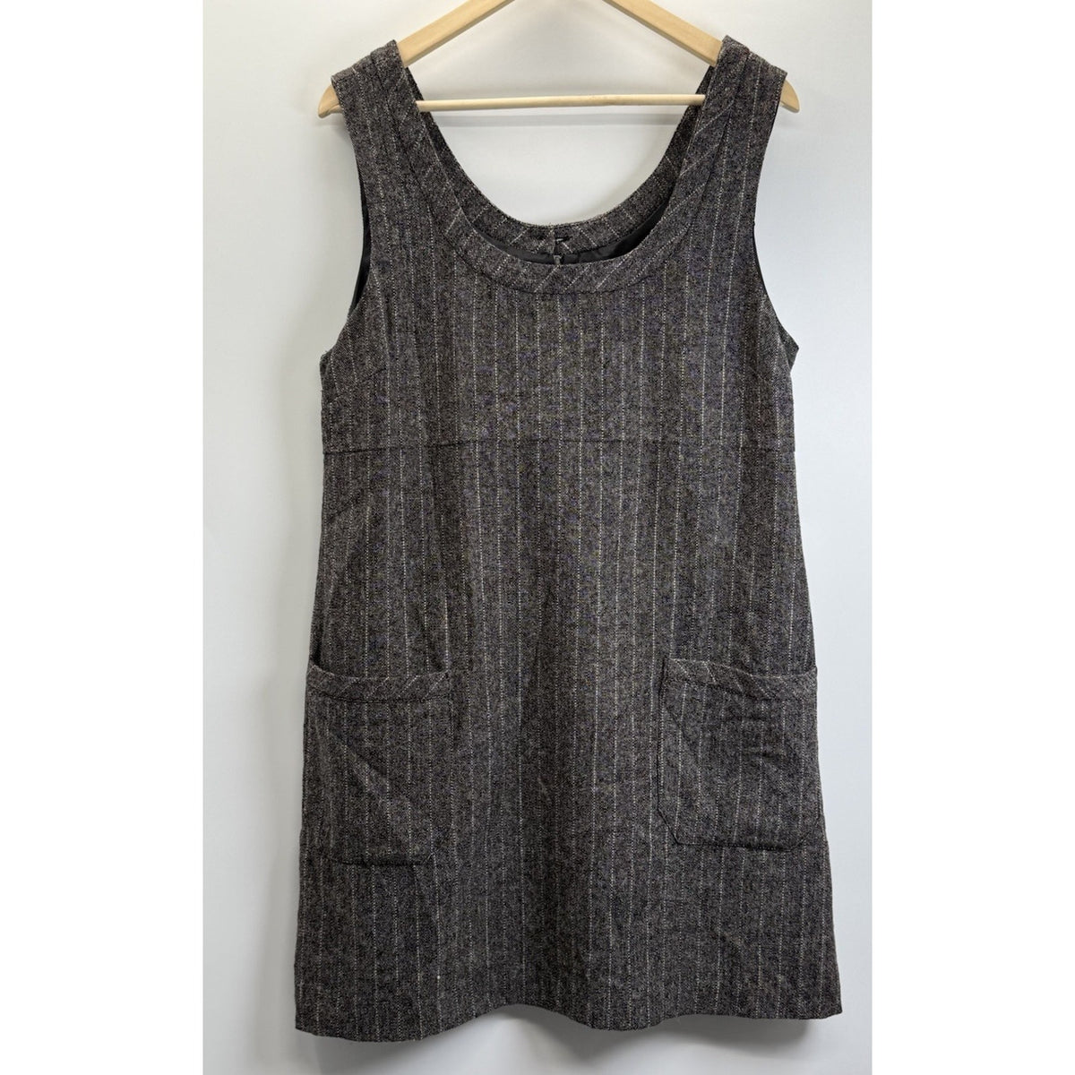 Old Navy Wool Blend Pinstripe Jumper Dress Women 14 Dark Academia Lagenlook