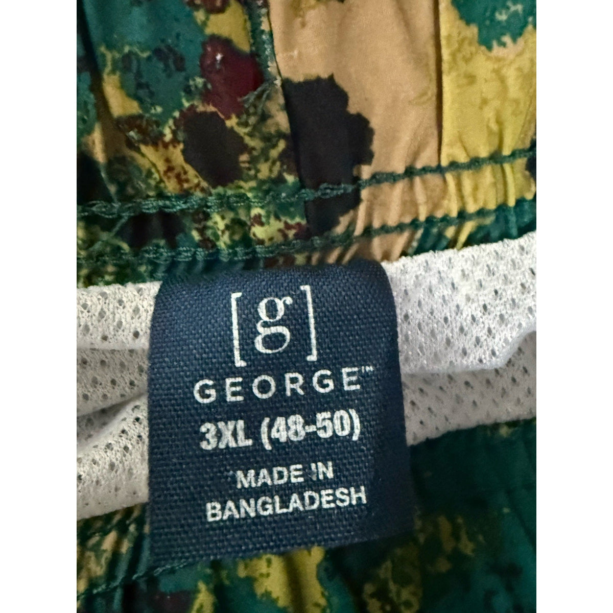 GEORGE Mens 3XL Above The Knee 7” Swim Shorts Quick Dry • Gold Pourri