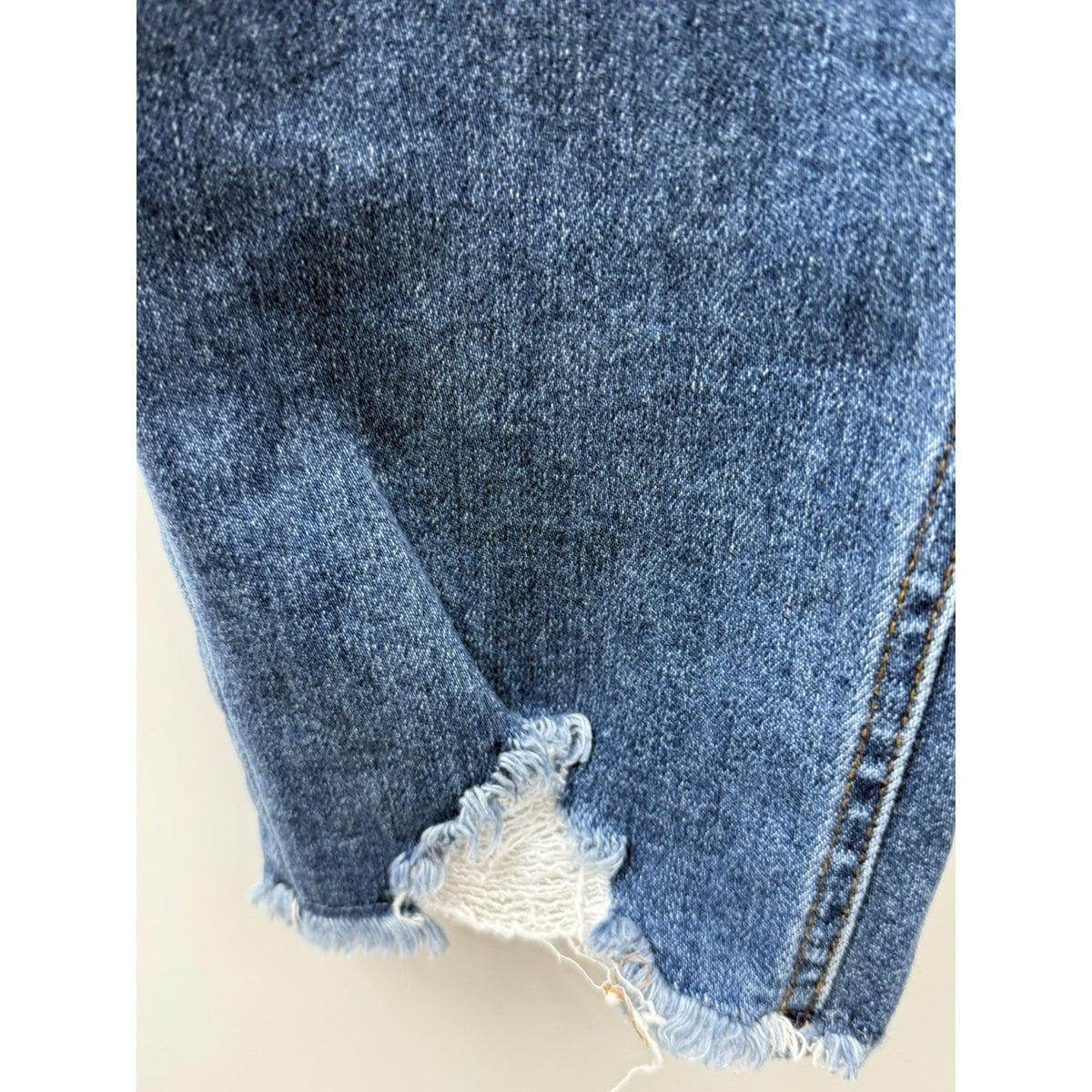 Terra & Sky Womens Jeans 16W Skinny Ankle Distressed Stretch Raw Hem Blue