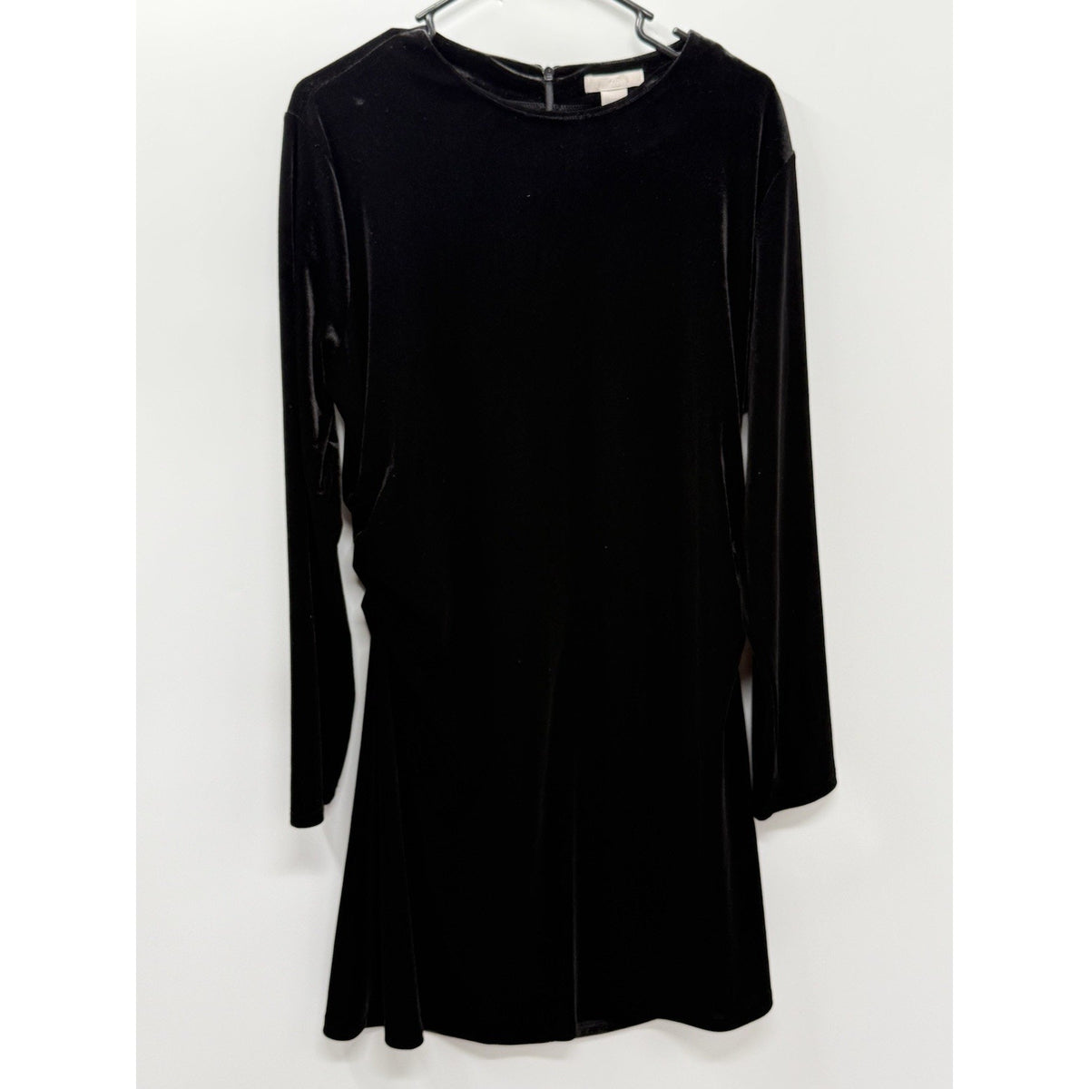 H&M Black Velvet Mini Dress XL Long Sleeve Goth Witchy Dark Romantic Holiday