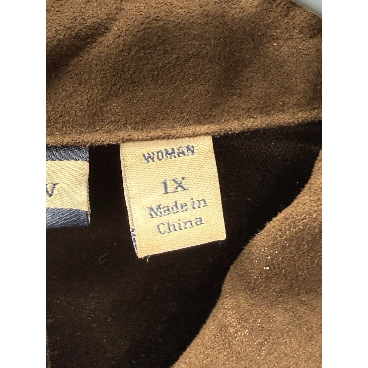 Croft & Barrow Brown Faux Suede Jacket Womens 1X Button Front Utility Shirt