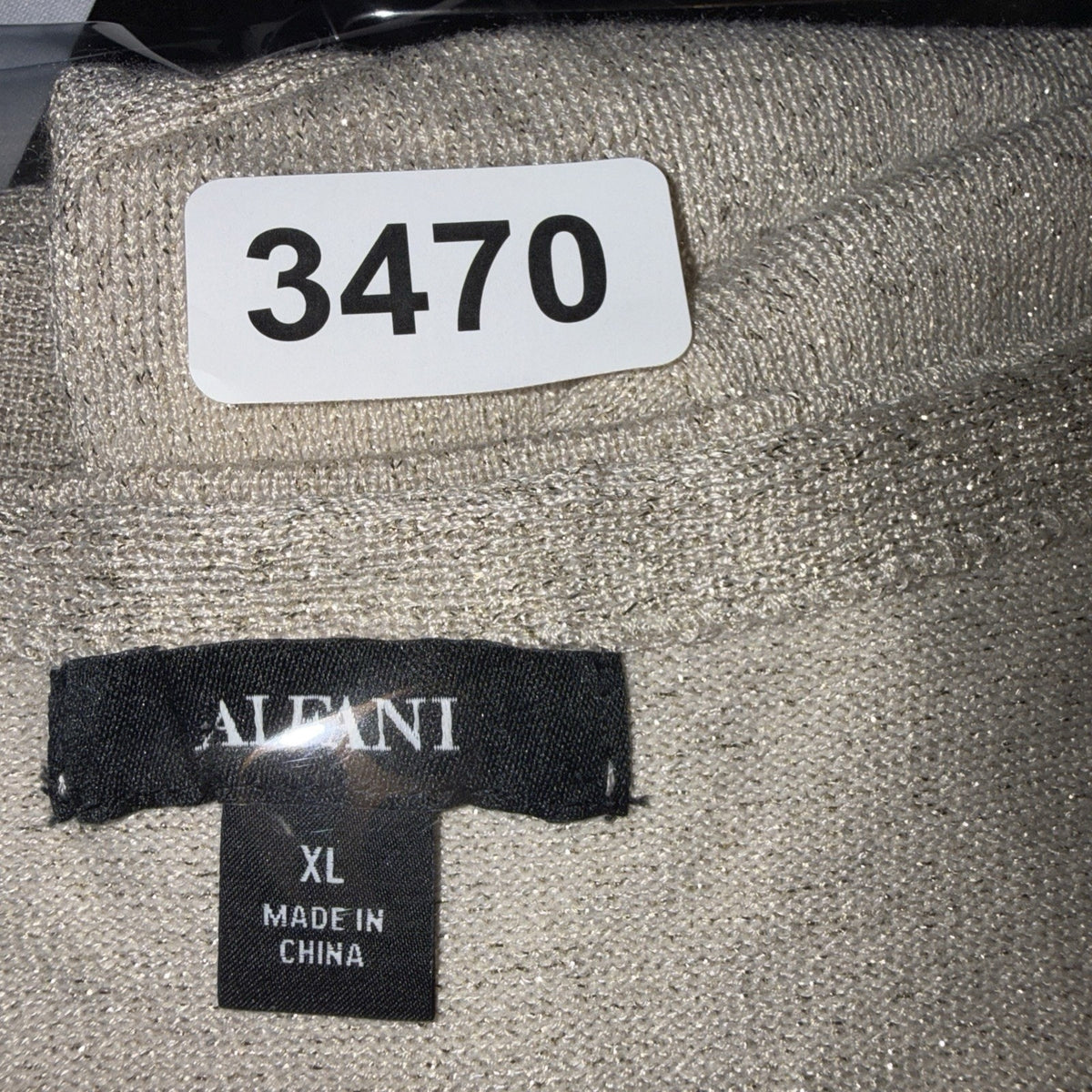 Alfani Womens Asymmetrical Pullover Sweater, ltbeige, Size XL Long Sleeve