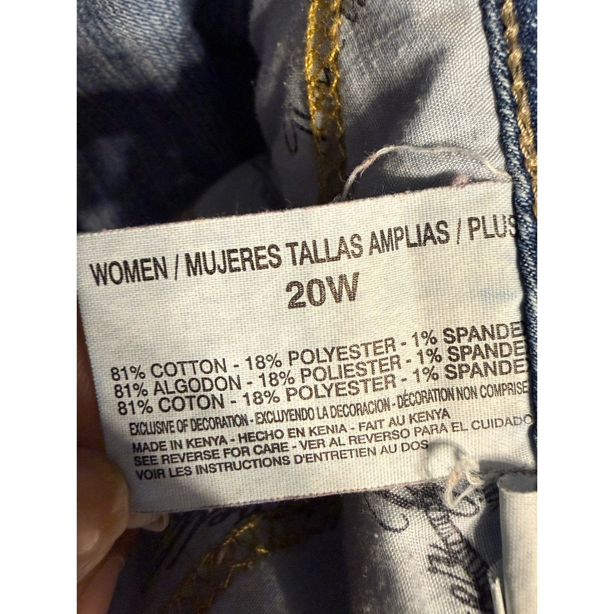 Gloria Vanderbilt Perfect Fit Capris Womens 20W Plus Stretch Denim Embroidered