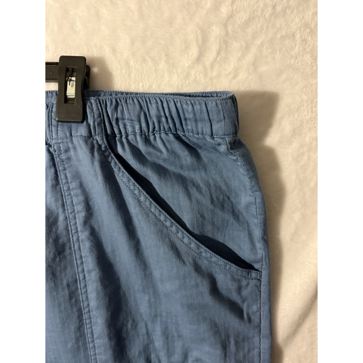 Gloria Vanderbilt Womens 3X Blue 100% Cotton Pull On Capri Crop Pants Pockets