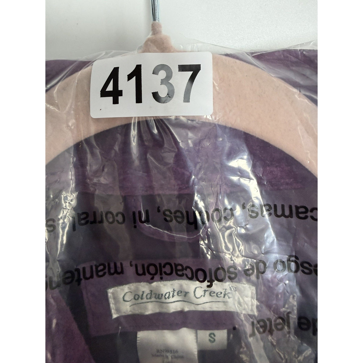 Women’s Small Coldwater Creek Vintage Purple Crinkle Suede Leather Jacket Y2K