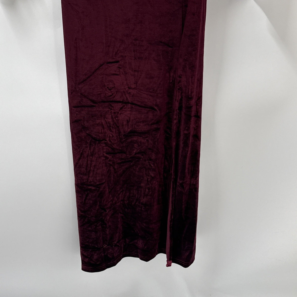 Womens Burgundy Velvet Off Shoulder LS Sz Medium Dress Stretch Gothic Whimsigoth