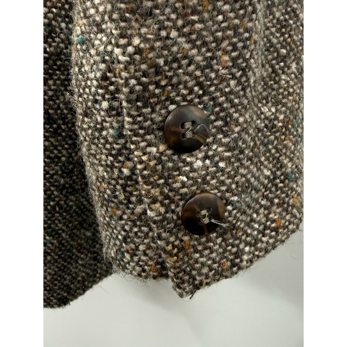 Vintage Wool Tweed Blazer Women’s Size 14 Brown Speckled Dark Academia Jacket
