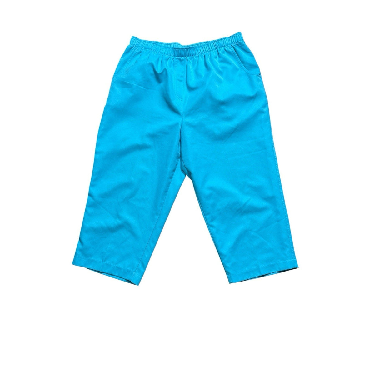 Kim Rogers Women’s Pull-On Pants 14 Blue Elastic Waist Pockets Short Length