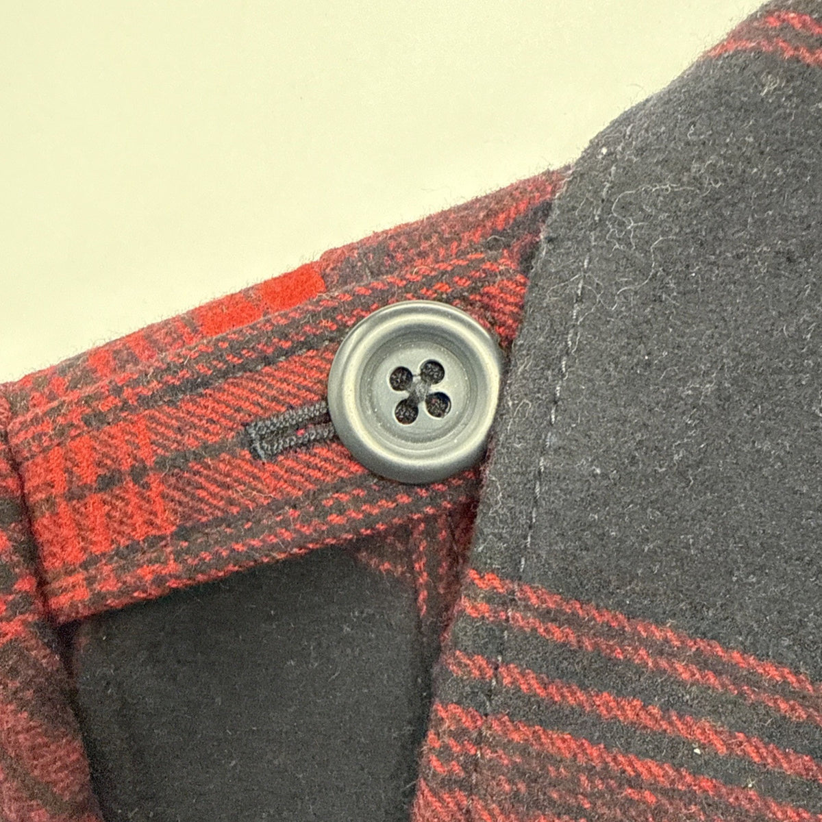 Old Navy Recycled Wool Blend Red Plaid Double Breasted Jacket Pea Coat Sz L
